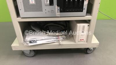 Kay Pentax Stack Trolley Including CTX Monitor,Kay Pentax Swallowing Signals Lab,Gaeltec Pressure Transducer,Pentax EPK-100p Light Source/Processor,UPS Unit,CPU and Accessories (Powers Up-Hard Drive Removed on CPU) *IR351* * SN 48449 / EB011372 / 43962 * - 6