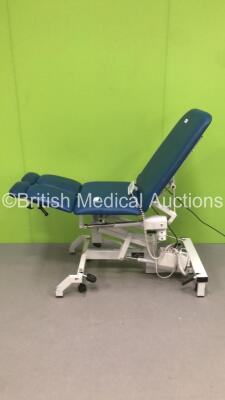 Plinth 2000 3-Way Electric Patient Examination Couch with Controller (Powers Up Not All Functions Are Working)