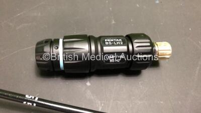 Pentax FI-13RBS Fiber Intubation Scope with Pentax BS-LH2 Portable Light Source (Untested Due to No Battery) in Case - Engineer's Report : Optical System - No Fault Found, Angulation - No Fault Found, Insertion Tube - Minor Crush Marks, Light Transmission - 4