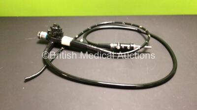 Olympus GIF-XQ10 Gastroscope in Case - Engineer's Report : Optical System - Approx 150 Broken Fibers, Angulation - Not Reaching Specification, To Be Adjusted, Insertion Tube - Badly Kinked, Light Transmission - Poor, Channels - Poor, Leak Check - Leaking - 2