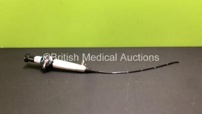 Olympus ENF-GP Nasopharyngoscope in Case - Engineer's Report : Optical System - 4 Broken Fibers and Slight Stain, Angulation - No Fault Found, Insertion Tube - No Fault Found, Light Transmission - No Fault Found, Leak Check - No Fault Found *W901878* - 2