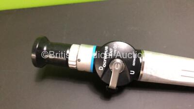 Olympus ENF-GP Nasopharyngoscope in Case - Engineer's Report : Optical System - 4 Broken Fibers and Slight Stain, Angulation - No Fault Found, Insertion Tube - No Fault Found, Light Transmission - No Fault Found, Leak Check - No Fault Found *W901878* - 3