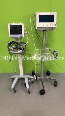 1 x Mindray Datascope Trio Patient Monitor on Stand with SpO2,T1,ECG,NIBP Options,1 x 3-Lead ECG Lead,1 x BP Hose and 1 x SpO2 Finger Sensor and 1 x Datascope Passport Patient Monitor on Stand with SpO2,T1,ECG and NIBP Options (1 x Powers Up and 1 x No Po