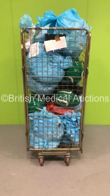 Mixed Cage of Consumables and Ambulance Equipment Including Ambulance Helmets,CareFusion Infusion Sets and Meixin Face Masks (Cage Not Included)