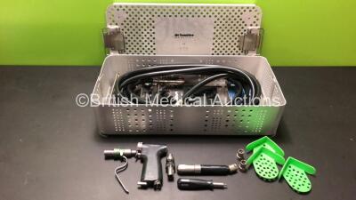 DeSoutter Podiatry Drill-Saw Set Including 1 x Multidrive Handpiece MPZ-400, Various Attachments and Hose in Metal Tray