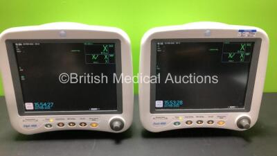 2 x GE Dash 4000 Patient Monitors with BP1, BP2, SPO2, Temp/CO, CO2, NBP and ECG Options (Both Power Up) *DSH05293033GA - DSH05293000GA*