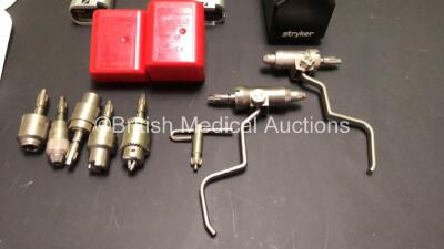 Stryker System 7 Drill Set Including 1 x Stryker System 7 7208-000-000 Sagittal Saw Handpiece, 1 x Stryker System 7 7205-000-000 Dual Trigger Rotary Handpiece, 1 x Stryker 6203-113-000 Hudson Attachment, 1 x Stryker 6203-110-000 AO Small Drill Attachment, - 2