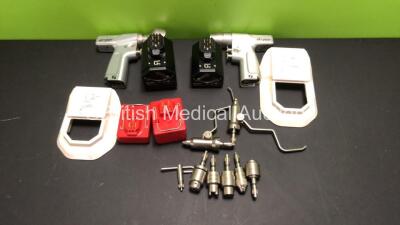 Stryker System 7 Drill Set Including 1 x Stryker System 7 7208-000-000 Sagittal Saw Handpiece, 1 x Stryker System 7 7205-000-000 Dual Trigger Rotary Handpiece, 1 x Stryker 6203-113-000 Hudson Attachment, 1 x Stryker 6203-110-000 AO Small Drill Attachment, - 3