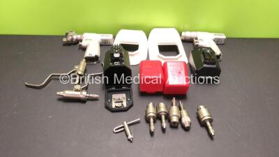 Stryker System 7 Drill Set Including 1 x Stryker System 7 7208-000-000 Sagittal Saw Handpiece, 1 x Stryker System 7 7205-000-000 Dual Trigger Rotary Handpiece, 1 x Stryker 6203-113-000 Hudson Attachment, 1 x Stryker 6203-110-000 AO Small Drill Attachment,