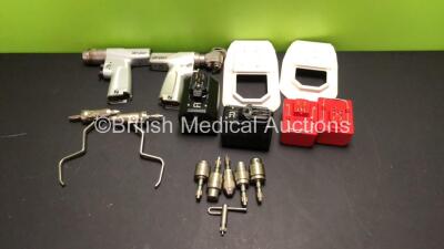 Stryker System 7 Drill Set Including 1 x Stryker System 7 7208-000-000 Sagittal Saw Handpiece, 1 x Stryker System 7 7205-000-000 Dual Trigger Rotary Handpiece, 1 x Stryker 6203-113-000 Hudson Attachment, 1 x Stryker 6203-110-000 AO Small Drill Attachment, - 3