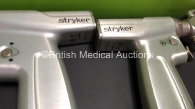 Stryker System 7 Drill Set Including 1 x Stryker System 7 7208-000-000 Sagittal Saw Handpiece, 1 x Stryker System 7 7205-000-000 Dual Trigger Rotary Handpiece, 1 x Stryker 6203-113-000 Hudson Attachment, 1 x Stryker 6203-110-000 AO Small Drill Attachment, - 4