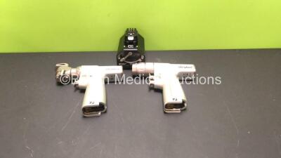 Job Lot Including 1 x Stryker System 7 7208-000-000 Sagittal Saw Handpiece, 1 x Stryker System 7 7205-000-000 Dual Trigger Rotary Handpiece and 1 x Stryker 7222-120-000 Aseptic Battery Housing