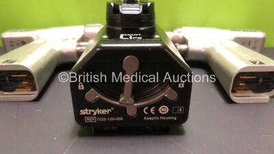 Job Lot Including 1 x Stryker System 7 7208-000-000 Sagittal Saw Handpiece, 1 x Stryker System 7 7205-000-000 Dual Trigger Rotary Handpiece and 1 x Stryker 7222-120-000 Aseptic Battery Housing - 2