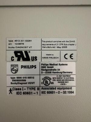 Philips Bucky Diagnost X-ray System *Mfd - 2007* *21-1886* * All on Pallets - Collection From BMA Bracknell * - 19