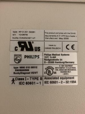 Philips Bucky Diagnost X-ray System *Mfd - 2007* *21-1886* * All on Pallets - Collection From BMA Bracknell * - 25