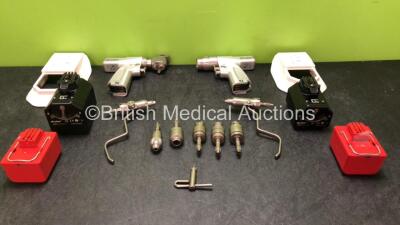 Stryker System 7 Drill Set Including 1 x Stryker System 7 7208-000-000 Sagittal Saw Handpiece, 1 x Stryker System 7 7205-000-000 Dual Trigger Rotary Handpiece, 1 x Stryker 6203-113-000 Hudson Attachment, 1 x Stryker 6203-110-000 AO Small Drill Attachment,