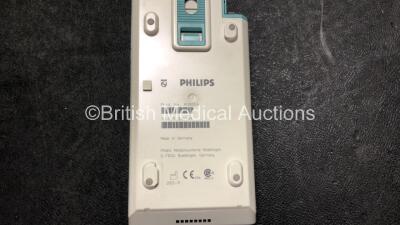 2 x Philips M3046A M4 Patient Monitors with 1 x Philips M3000A Module Including ECG/Resp, SpO2 and NBP Options and 1 x Agilent M3000A Module Including ECG/Resp, SpO2, NBP, Temp and Press Options (Both Power Up 1 with Damaged Catch-See Photo) *SN DE945369 - 6