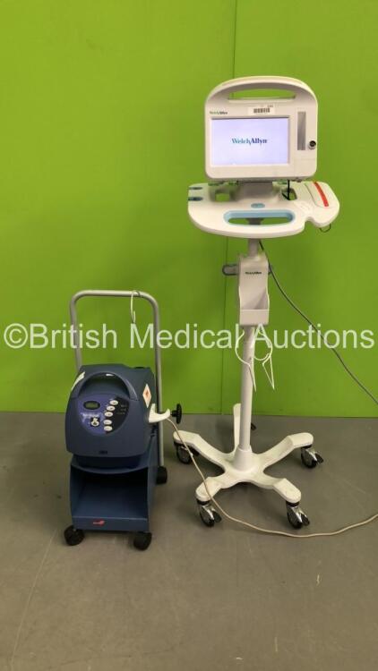 Mixed Lot Including 1 x Bair Hugger Model 750 Warming Unit on Stand and 1 x Welch Allyn 6000 Series Patient Monitor on Stand (1 x Bair Hugger Powers Up with Fault,1 x Powers Up)