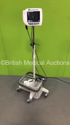 Verathon Glidescope Video Monitor with 1 x Handpiece and Power Supply on Stand (Powers Up-Missing 1 x Wheel) * Mfd 2019 *