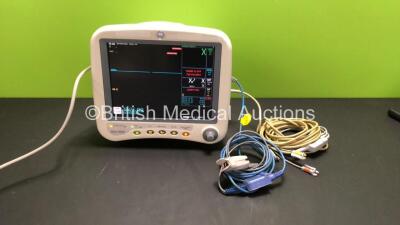 GE Dash 4000 Patient Monitor with BP1, BP2, SPO2, Temp/CO, CO2, NIBP and ECG Options, 3 Lead ECG Lead and SPO2 Finger Sensor (Powers Up) *SD007335268GA*