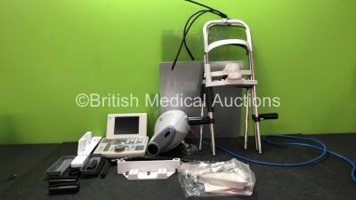 Job Lot of Ophthalmic Accessories Including 1 x Nidek Control Panel (Untested Due to No Power Supply) 1 x Nidek CP-770 Chart Projector (Powers Up) 3 x Chin Rests and Chin Rest Spare Parts