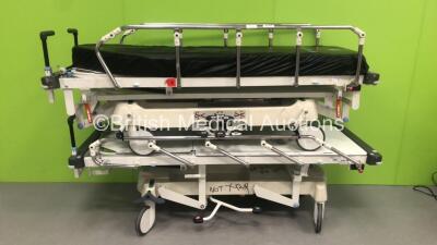 2 x Huntleigh Hydraulic Patient Trolleys with 1 x Mattress (Hydraulics Tested Working)