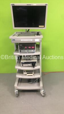 Storz Stack System Including Storz WideView HD Monitor,Storz SCB Electronic Endoflator 264305 20 Unit,Storz Xenon Nova 201340 20 Light Source Unit and Sony UP-21MD Color Video Printer (Powers Up)