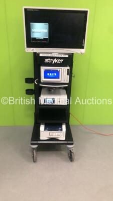 Stryker Stack Trolley Including Stryker VisionPro LED Display,Stryker SDC3 HD Information Management System,Stryker 1488 HD Camera Control Unit and Stryker SDP1000 Digital Color Printer (Powers Up) *IR364*