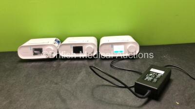 3 x Philips Respironics Dream Station CPAP Units with 1 x AC Power Supply (All Power Up, 1 with Missing Cover-See Photo)