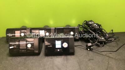 5 x ResMed Airsense 10 Autoset CPAP Units with 5 x AC Power Supplies (All Power Up)