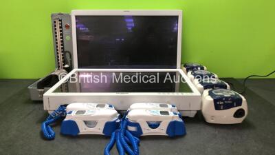 Mixed Lot Including 2 x Olympus OEV261H Monitors (Both Untested Due to Missing Power Supplies) 1 x Acuson BP Meter,4 x Covidien Genius 2 Thermometers with Base Units, 2 x ResMed AutoSet Spirit II CPAP Units (Both Power Up) 2 x ResMed AutoSet Spirit CPAP U