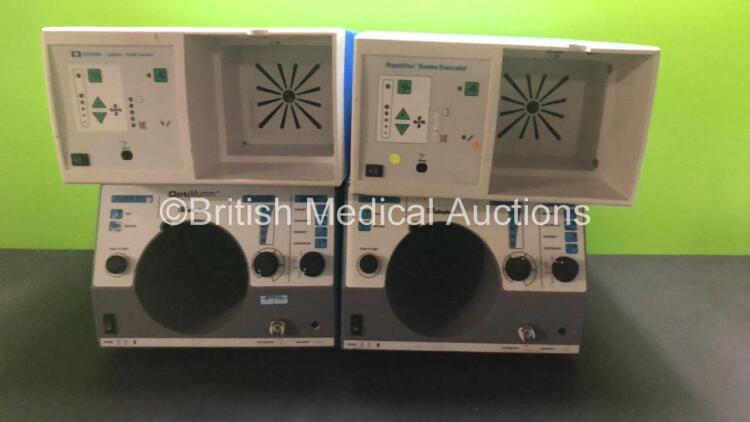 Job Lot Including 2 x ValleyLab OptiMumm Smoke Evacuators, 2 x Eschmann RapidVac Smoke Evacuators, 1 x LaserVac 750 Smoke Evacuator and 1 x Stryker SDC Ultra HD Information Management System (Powers Up with Blank Screen and Damaged Casing - See Photo, HDD