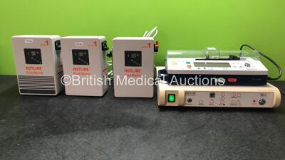 Mixed Lot Including 3 x Hotline Level 1 Fluid Warmers (All Power Up) 1 x IVAC PCAM Pump (No Power) 1 x Smith & Nephew 460P 3-CCD Digital Camera Unit (Powers Up)