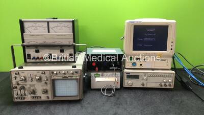 Mixed Lot Including 1 x Farnell Instruments LT30-2 Unit (No Power) 1 x Iso Tech ISR640 Oscilloscope (Powers Up) 1 x Fukuda Denshi DS-7100 Patient Monitor Including ECG, BP, SpO2, NIBP, Temp and Printer Options (Powers Up) 1 x TG315 Function Generator (Pow