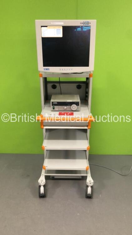 Smith and Nephew Stack Trolley with NDS Radiance Monitor, Storz 201315 20 Xenon Nova Light Source (Powers Up) *S/N 510439*