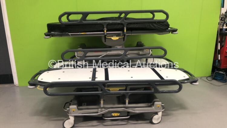 3 x Anetic Aid QA3 Hydraulic Patient Trolleys with 1 x Mattress (Hydraulics Tested Working)