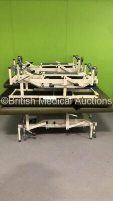 3 x Nesbit Evans Hydraulic Patient Couches (Hydraulics Tested Working) and 1 x Sidhil Hydraulic Patient Couch (Hydraulics Tested Working)