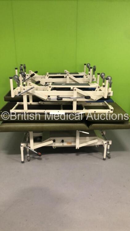 3 x Nesbit Evans Hydraulic Patient Couches (Hydraulics Tested Working) and 1 x Sidhil Hydraulic Patient Couch (Hydraulics Tested Working)