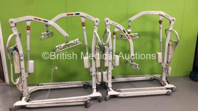 4 x Liko Uno 102 Electric Patient Hoists with Batteries and Controllers (All Power Up) *S/N 33761 / 33680 / 33674 / 33673*