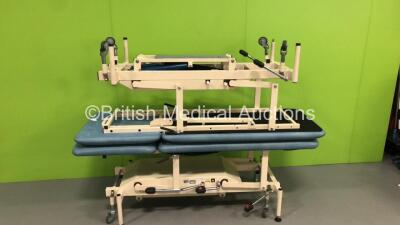 3 x Nesbit Evans Hydraulic Patient Couches (Hydraulics Tested Working) and 1 x Huntleigh Hydraulic Patient Couch (Hydraulics Tested Working) - 3