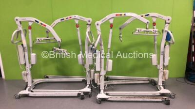 4 x Liko Uno 102 Electric Patient Hoists with Batteries and 3 x Controllers (All No Power) *S/N 41026 / 33012 / 33675 / 35976*