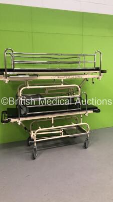 1 x Stryker 1007 Patient Stretcher (Hydraulics Tested) and 2 x Huntleigh Nesbit Evans Static Patient Trolleys with Mattresses - 4