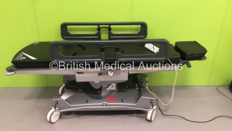 Anetic Aid QA4 Electric Surgery Trolley with Controller and Cushions (Powers Up - Back Reclining Function Not Working - Rip in Cushion)