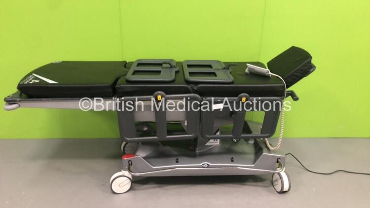 Anetic Aid QA4 Electric Surgery Trolley with Controller and Cushions (Powers Up - Back Reclining Function Not Working)