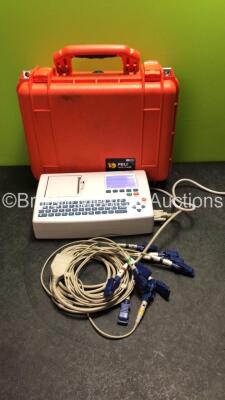 Schiller AT-101 EKG Machine with 1 x 10 Lead ECG Lead in PELI 1450 Transport Case (Powers Up)