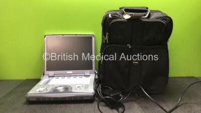 Logiq e Portable Ultrasound Unit with 1 x AC Power Supply and 1 x GE TWBP42 Rechargeable Battery Pack (Powers Up, Hard Drive Removed) *SN 08500595, 114033WX4*