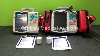 1 x Philips MRX Defibrillator Including Pacer, ECG and Printer Options (Powers Up) 1 x Philips MRX Defibrillator Including Pacer, ECG , SpO2, NIBP and Printer Options (No Power) 1 x Paddle Lead, 2 x Philips M3539A Batteries and 2 x M3538A Batteries, 2 x 