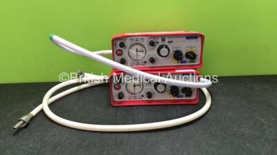 2 x Pneupac paraPAC Plus 310 Ventilators with Hoses