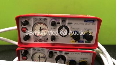 2 x Pneupac paraPAC Plus 310 Ventilators with Hoses - 2