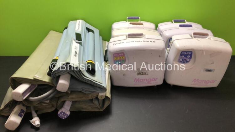 Job Lot Including 4 x Mangar ELK Emergency Lifting Cushions with 4 x Control Hoses, 6 x Mangar Airflo MK2 Compressors